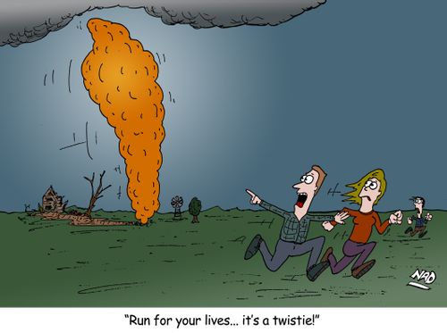 'Run for your lives, it's a twistie!'