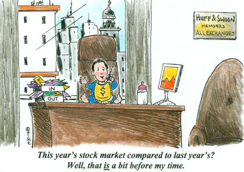 'This year's stock market compared to last year's? Well, that is a bit before my time.'