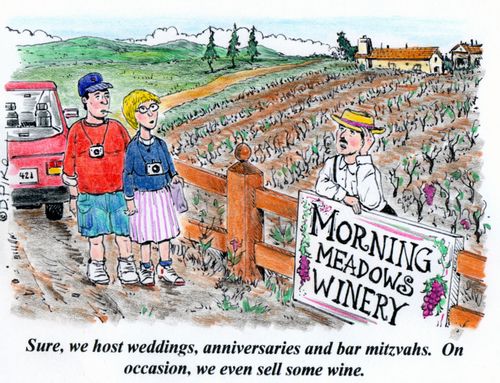 'Sure, we host weddings, anniversaries and bar mitzvahs. On occasion, we even sell some wine.'