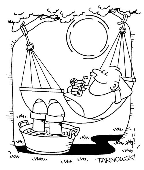 Hammock with holes for feet.