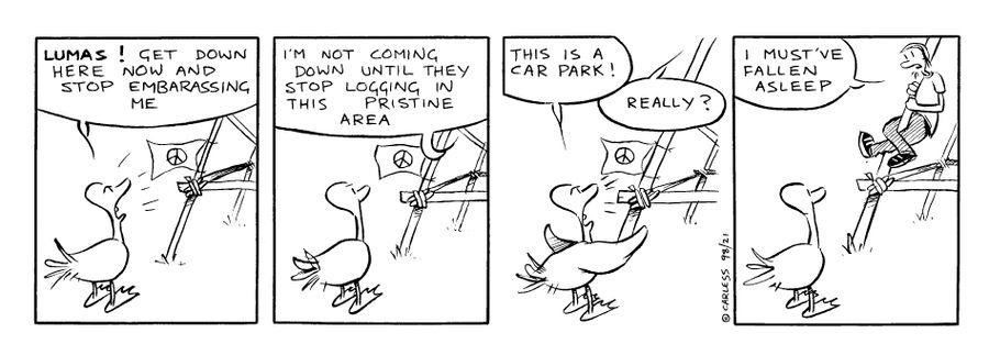 Logging protester
