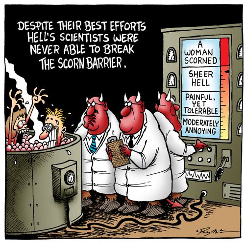 Despite their best efforts Hell's scientists were never able to break the scorn barrier,