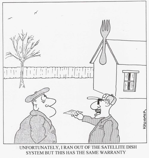 'Unfortunately, I ran out of the satellite dish system but this has the same warranty.'