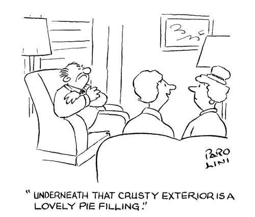 'Underneath that crusty exterior is a lovely pie filling.'