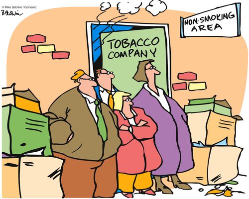 Tobacco company, non-smoking area.