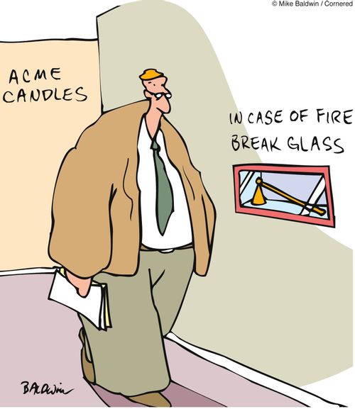 Acme Candles - In case of fire, break glass.