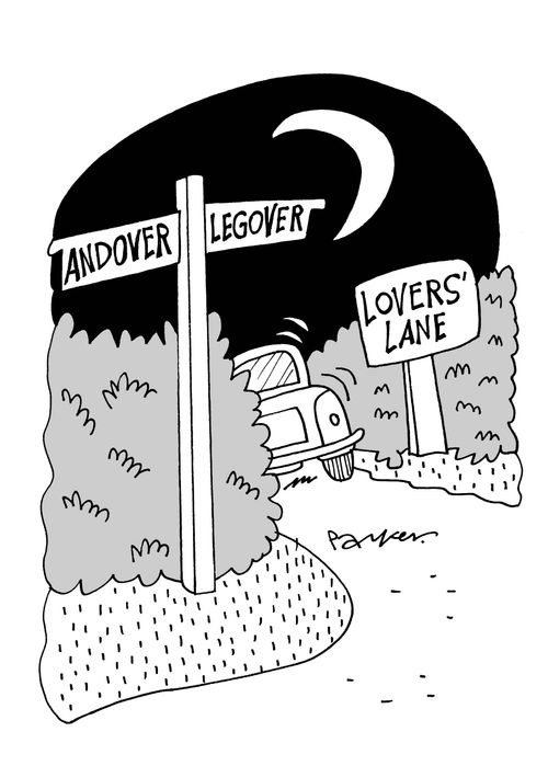 Lover's Lane (Signpost reads Andover/Legover).