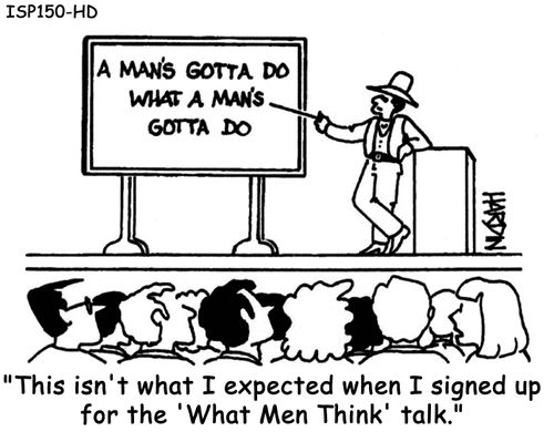 "This isn't what I expected when I signed up for the 'What Men Think' talk."