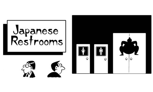 Japanese Restrooms: Men/Women/Sumos.
