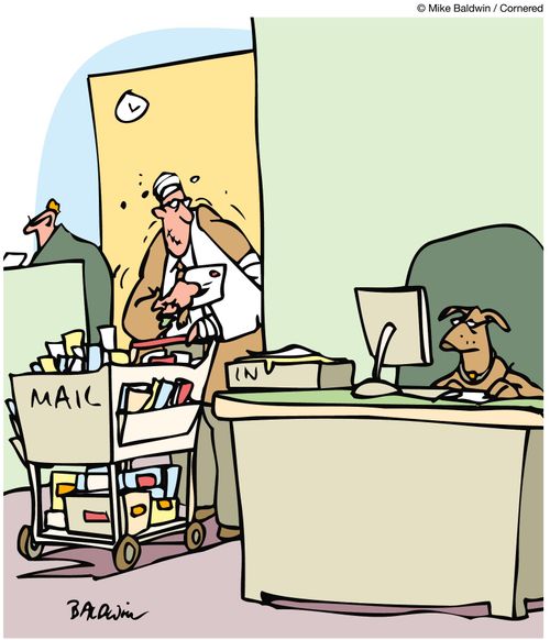 Office mailman.