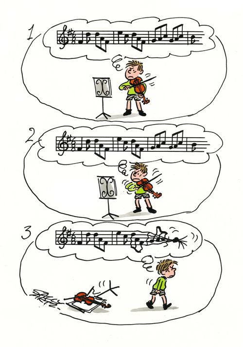 Violin practice.