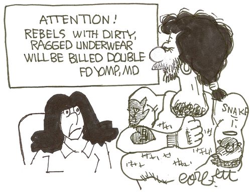 Attention: 'Rebels with dirty, ragged underwear will be billed double - FD Yomp, MD,'