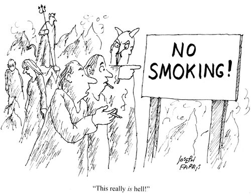 No smoking sign in hell.