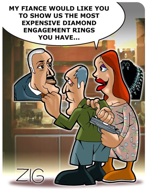'My fiancé would like You to show us the most expensive diamond engagement rings You have...'