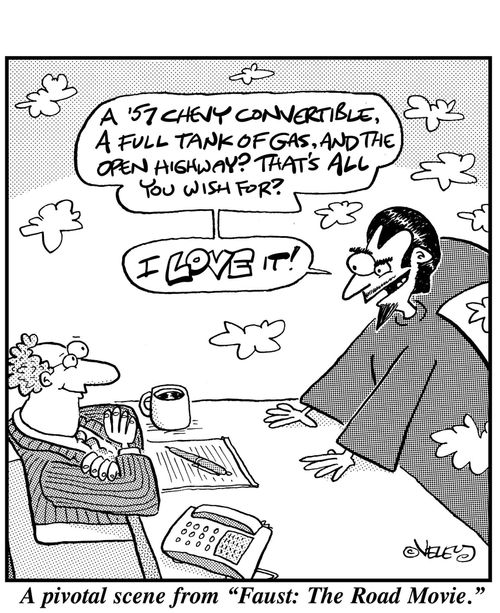 A pivotal scene from 'Faust: The Road Movie.'