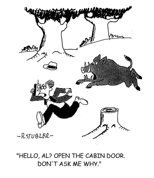 'Hello Al? Open the cabin door.Don't ask me why.'