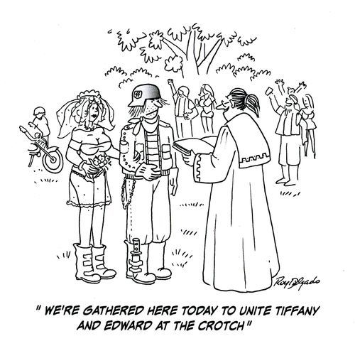 'We're gathered here today to unite Tiffany and Edward at the crotch.'