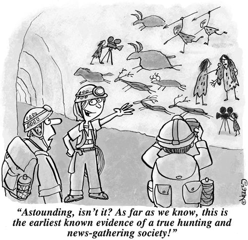 'Astounding, isn't it? As far as we know, this is the earliest known evidence of a true hunting and news-gathering society!'