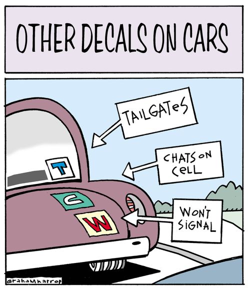 Other decals on cars.