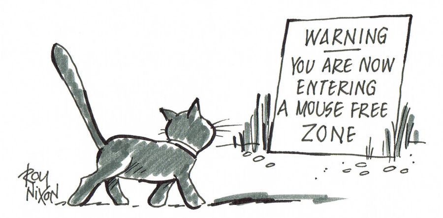 Warning Notice - You are now entering a Mouse Free Zone.