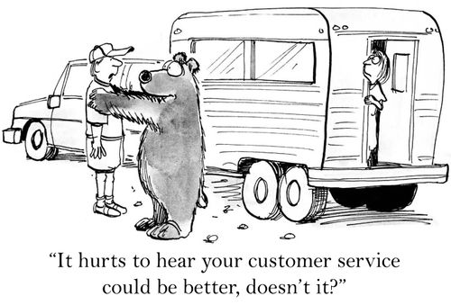 'It hurts to hear your customer service could be better, doesn't it?'