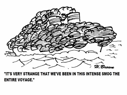 'It's very strange that we've been in this intense smog the entire voyage.'