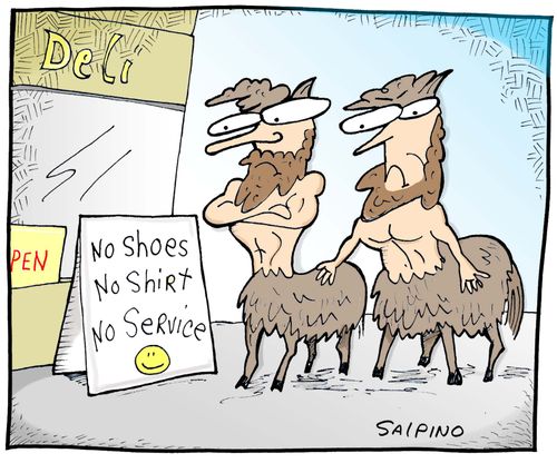 No shoes, No shirt, No Service.