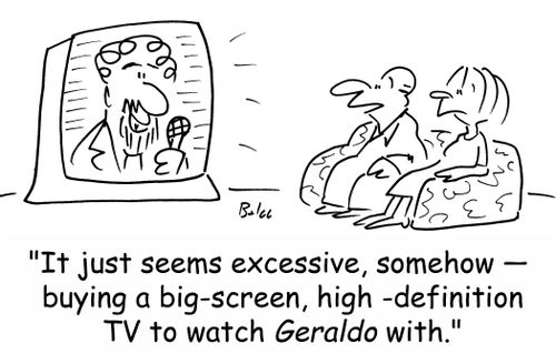'It just seem excessive, somehow -- buying a big-screen, high-definition TV to watch Geraldo with.'