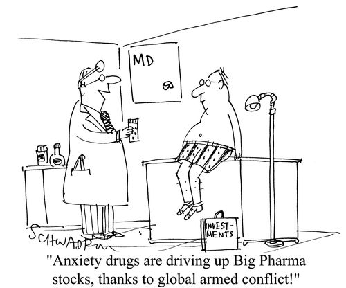 'Anxiety drugs are driving up Big Pharma stocks, thanks to global armed conflict!'