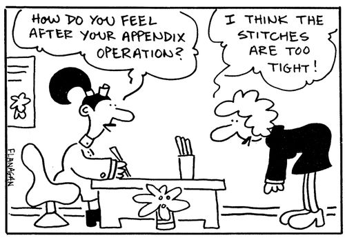 Patient after an appendix operation