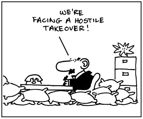 'We're facing a hostile takeover.'