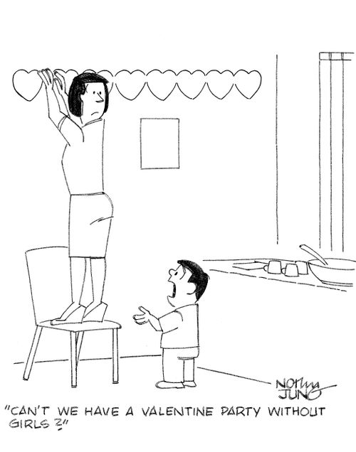 'Can't we have a valentine party without girls?'