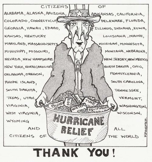 Hurricane Relief Thank You To States And The World.