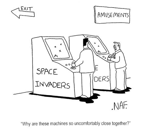 "Why are these machines so uncomfortably close together"