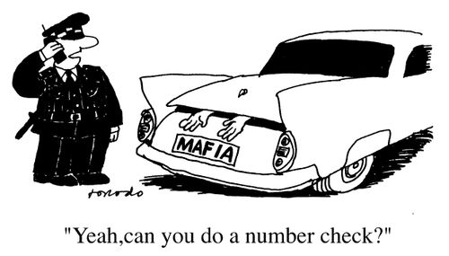Number plate MAFIA - "Yeah, can you do a number check?"