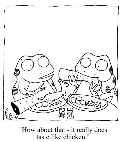 "How about that - it really does taste like chicken."