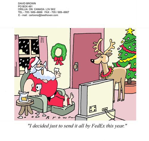 Santa sends it all by FedEx.