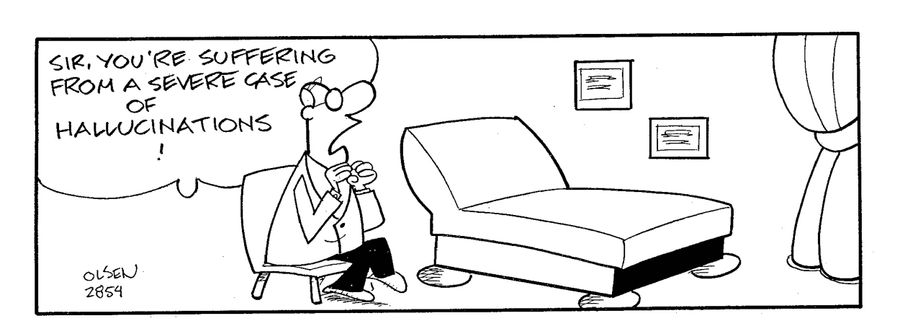 'Sir, you're suffering from a severe case of hallucinations!'