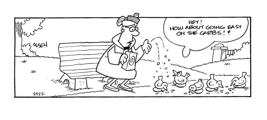 'Hey!  How about going easy on the carbs!'
