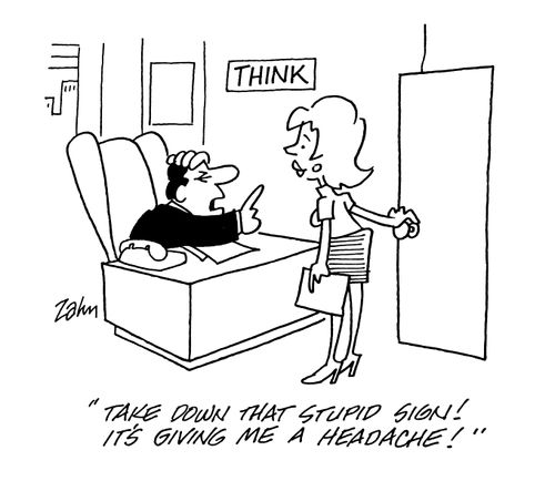 'Take down that stupid sign! It's giving me a headache!'