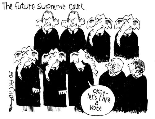 The future Supreme Court - Dominated by republcns and George W Bush.