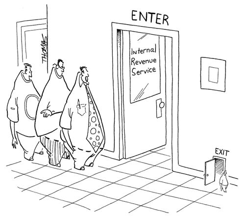 People leave IRS office smaller than when they entered.