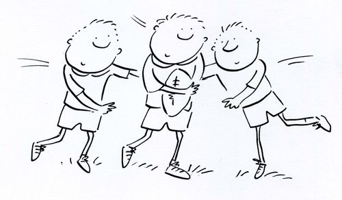 Rugby scrum.
