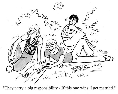 'They carry a big responsibility - if this one wins, I get married.'