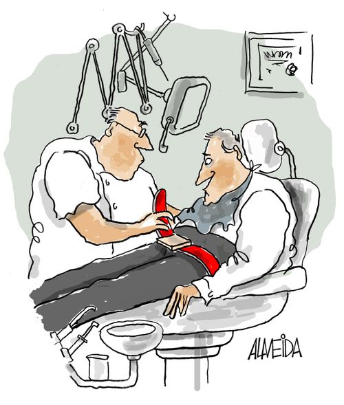 Dentist straps man in so he can't escape.