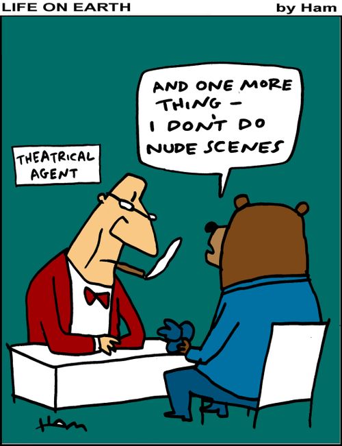 Bear doesn't do nude scenes.