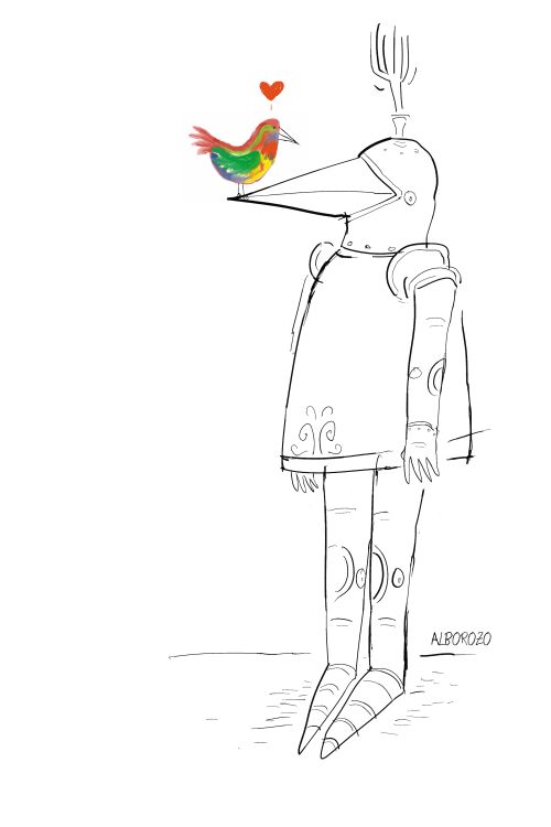 Knight and bird.