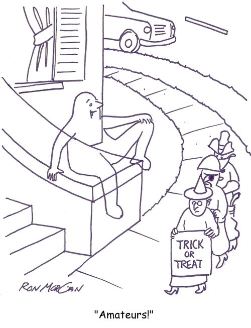 Ghost calls 'trick or treaters' amateurs. 