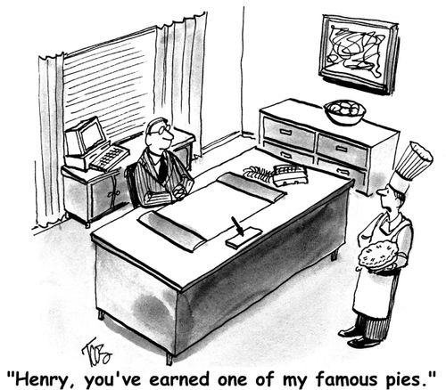 'Henry, you've earned one of my famous pies.'
