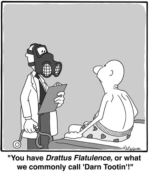 'You have Drattus Flatulence, or what we commonly call 'Darn Tootin'!'